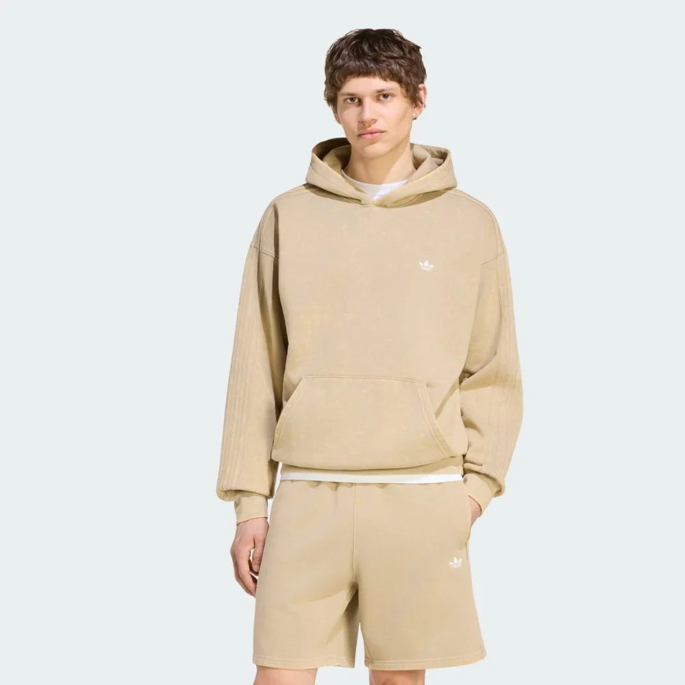 Buzo con capota adidas Trefoil Essentials Washed Hombre Caqui