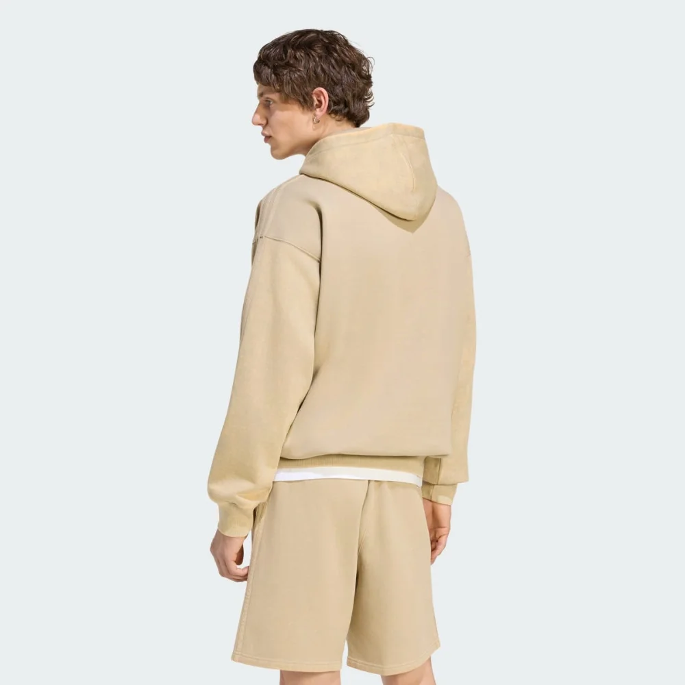 Buzo con capota adidas Trefoil Essentials Washed Hombre Caqui