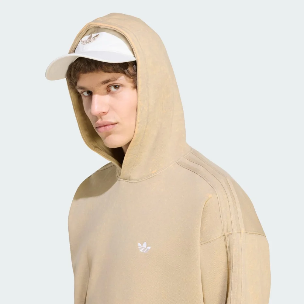 Buzo con capota adidas Trefoil Essentials Washed Hombre Caqui